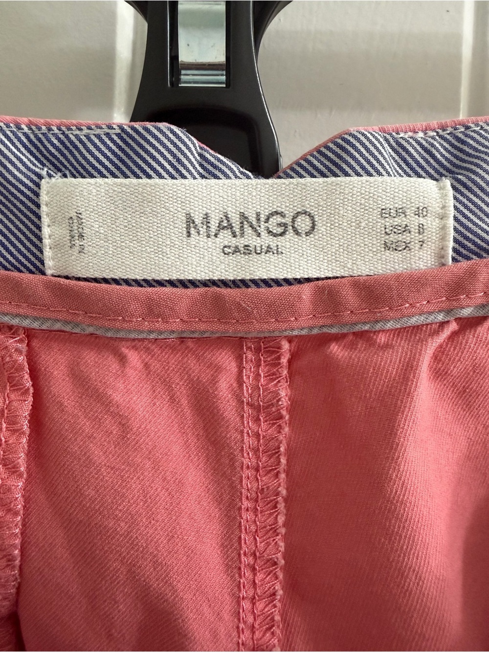 Mango Rose Pink Roll-Hem Cotton Bermuda Shorts - Picture 2 of 3